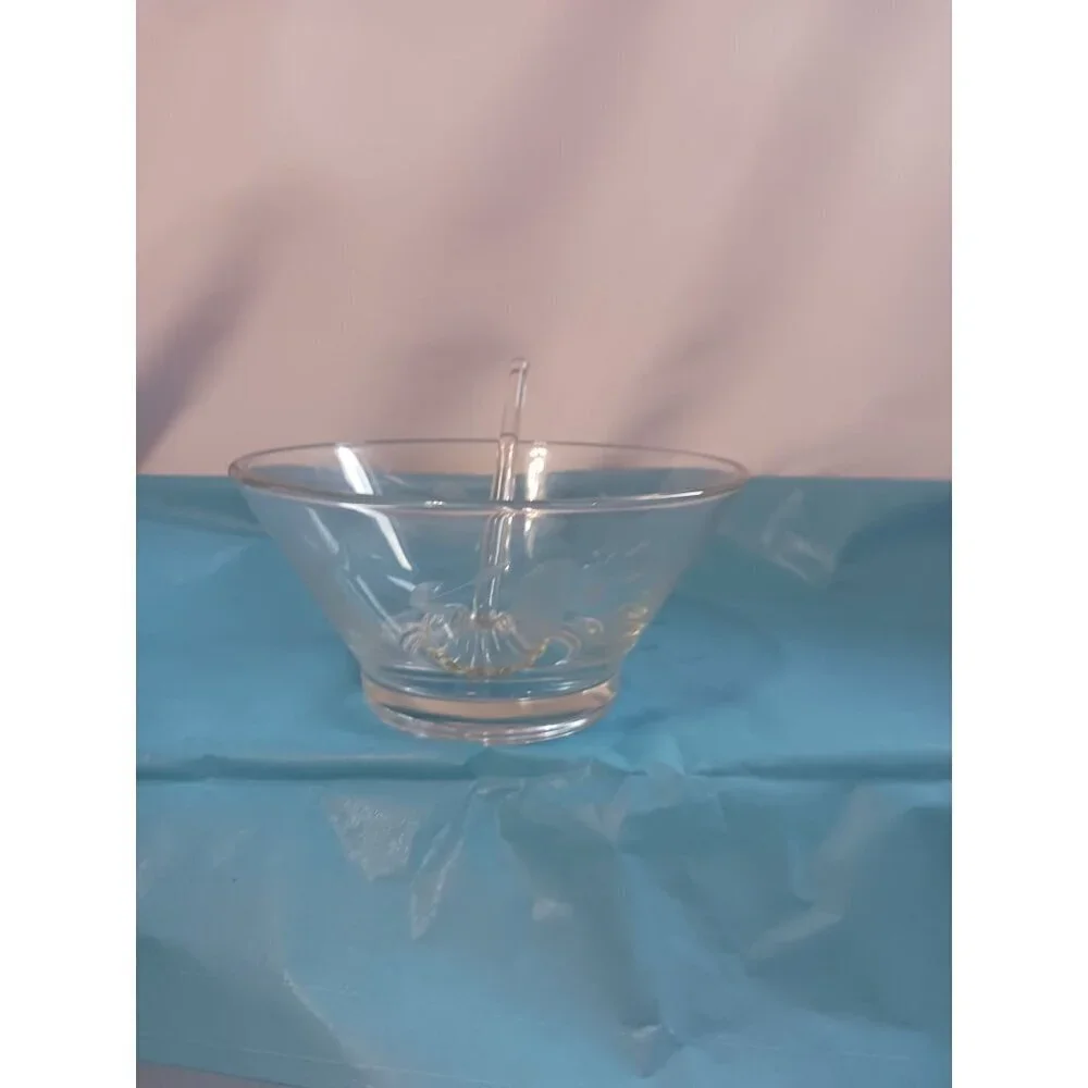 Princess House Crystal Heritage 4 pcs  condiment set bowls,plate,shell spoon